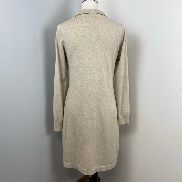 Tommy Bahama Tan Khaki Long Sleeve Knit Sweater Dress Medium - Picture 5 of 9
